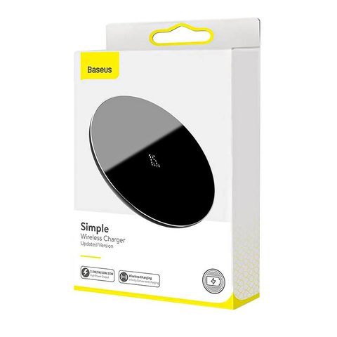 Беспроводное зарядное устройство Baseus Simple, черное, USB тип-C, 15 Вт, с USB кабелем тип-C, #WXJK-B01 Превью 1