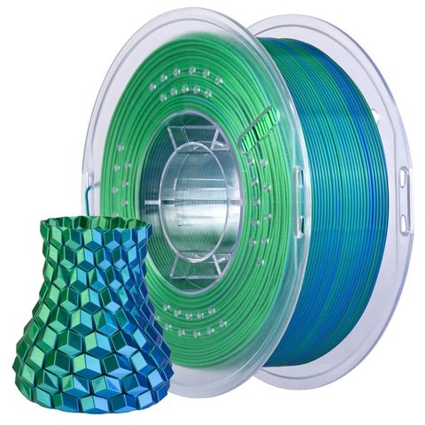 Філамент для 3D-принтера ELEGOO PLA Silk Blue Green, 1 кг Прев'ю 1