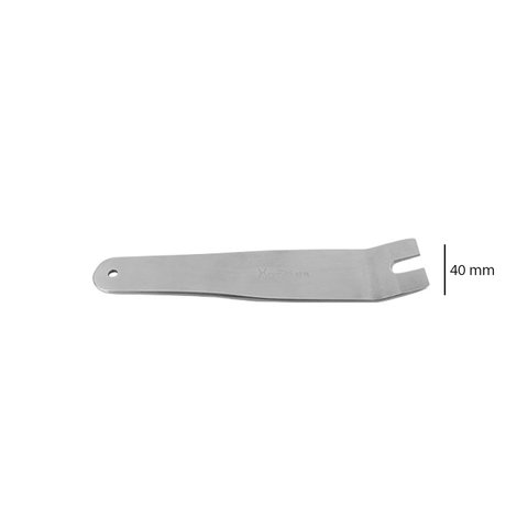 Herramienta para tapicería con punta de horquilla levemente doblada (acero inoxidable, 210×40 mm) Vista previa  2