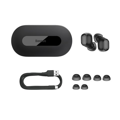 Гарнитура Baseus Bowie EZ10, беспроводная, черная, с зарядным кейсом, c кабелем, #A00054300116-Z1 Превью 2