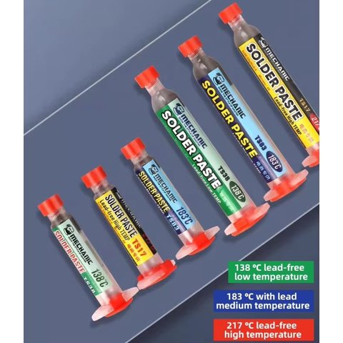 BGA паста Mechanic TS17, Sn 96,5%,  Ag 3%, Cu 0,5%, 217 °C, 20 г Прев'ю 2