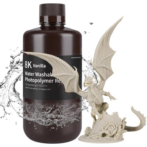 Фотополимерная смола для 3D-принтера ELEGOO 8K Vanilla (водосмываемая), 1 кг Превью 1