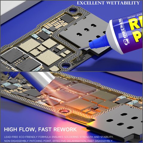 Флюс-паста Mechanic G100, для ремонту відпаяних контактів, безсвинцева, 20 мл Прев'ю 3