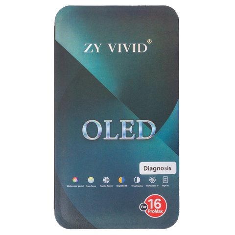 Дисплей для iPhone 16 Pro Max, черный, с рамкой, HC, без ошибки, (OLED), ZY-OLED OEM soft, 120Hz, diagnosable Превью 1