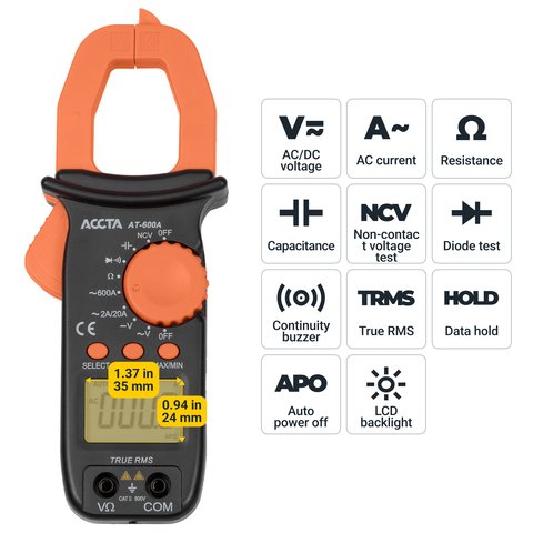 Струмовимірювальні кліщі Accta AT-600A Прев'ю 4