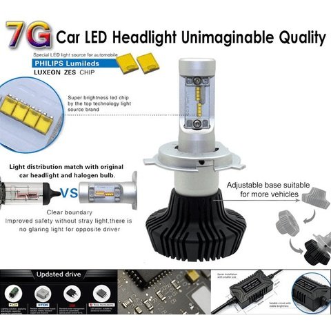 Juego de luces LED principales para coche UP-7HL-H13W-4000Lm (H13, 4000 lm, luz blanca fría) Vista previa  2
